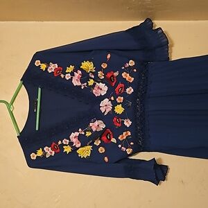 Asos Embroidered Lace Midi Dress Size 10